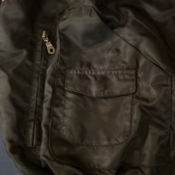 Harley Davidson Embroidered Black & Orange LOGO Motorcycle Jacket - Picture 9 of 15